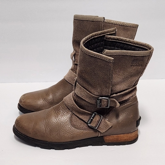 Sorel Major Moto Boots Tan Taupe - Picture 1 of 12